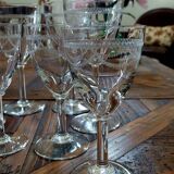 Set of 8 engraved crystal glasses – Louis XVI style