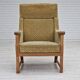 1960s, Danish design, highback armchair, furniture fabric, oak wood.