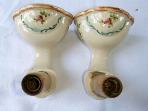 Pair wall lamp earthenware porcelain luminaire candle holder