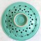 Large vintage turquoise ceramic bowl – Openwork braided pattern