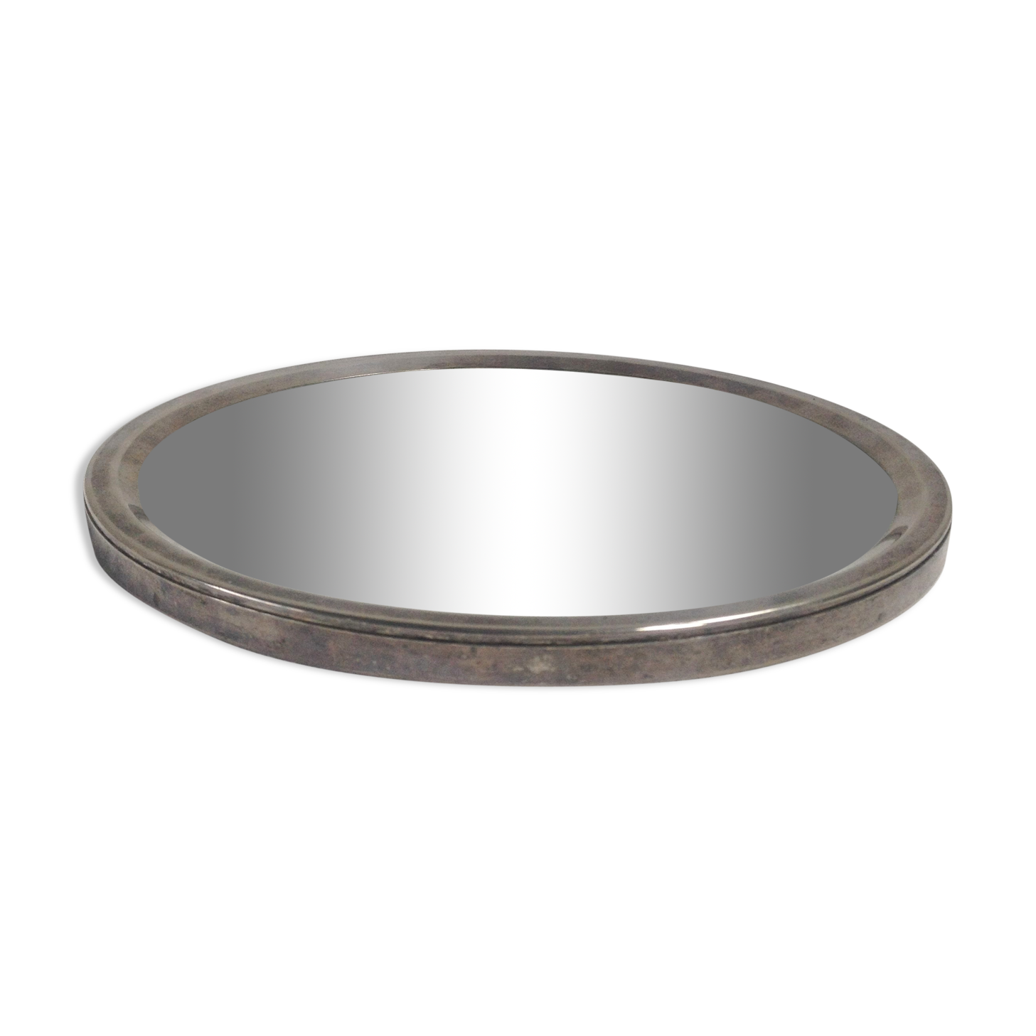 Glass and silver metal tray