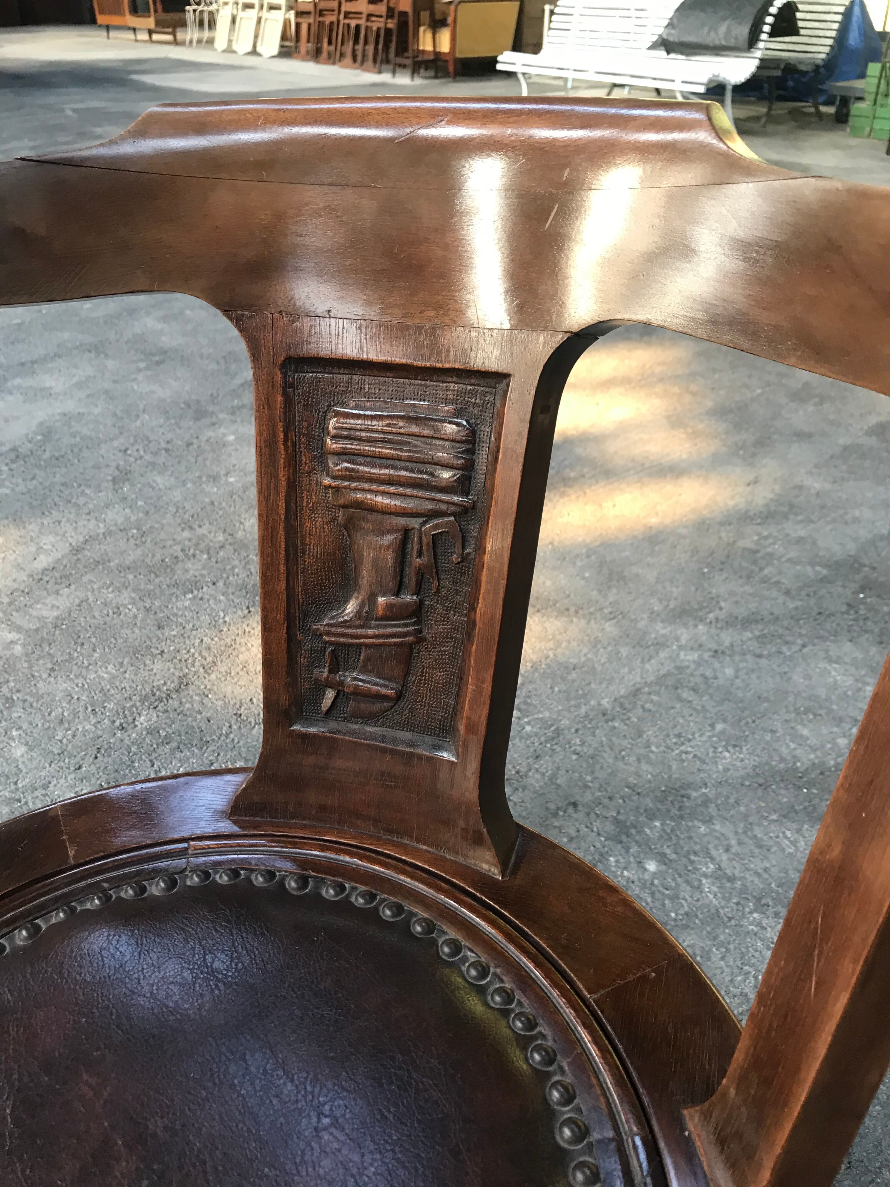Pair of mahogany boat chairs 1970