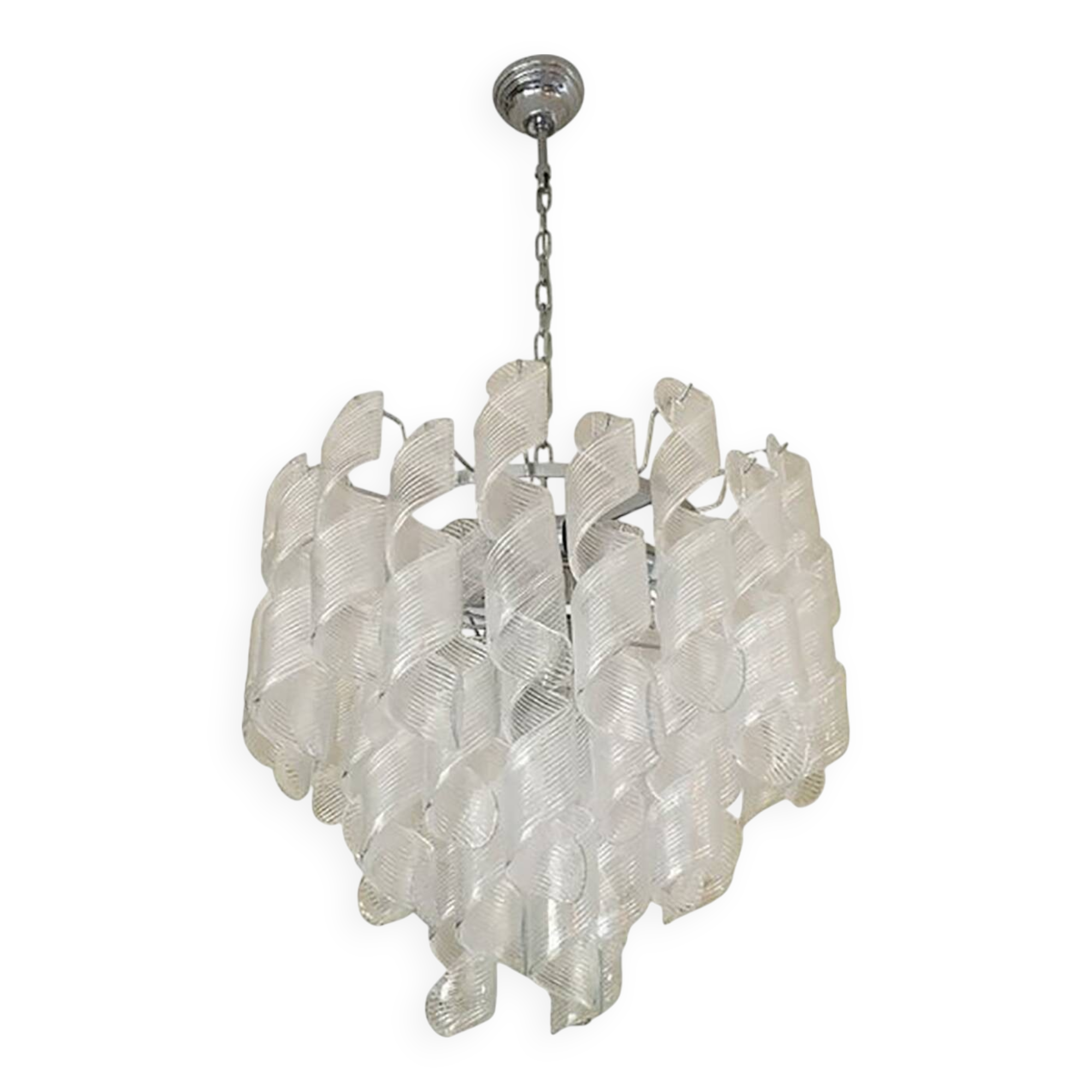 Murano Glass Sputnik Chandelier With Swirling Italian Glass