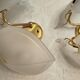 Pair of double wall sconces, gold leaf, shell, Hollywood Regency