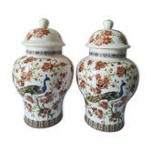 Pair of potiches in faience