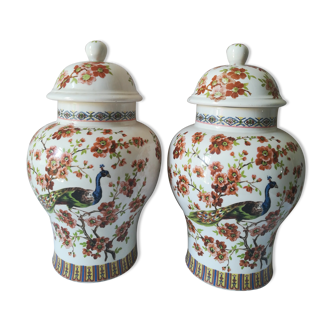 Pair of potiches in faience