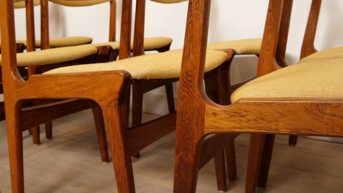 8 dining chairs | rosewood | reupholstered