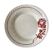 Plat creux Saint-Amand fleurs roses années 30