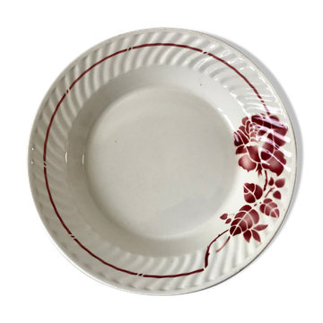 Hollow dish Saint-Amand pink flowers 30s