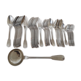 Ménagère en métal argenté, modéle au filet, vers 1950