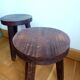 Pair of brutalist tripod stools