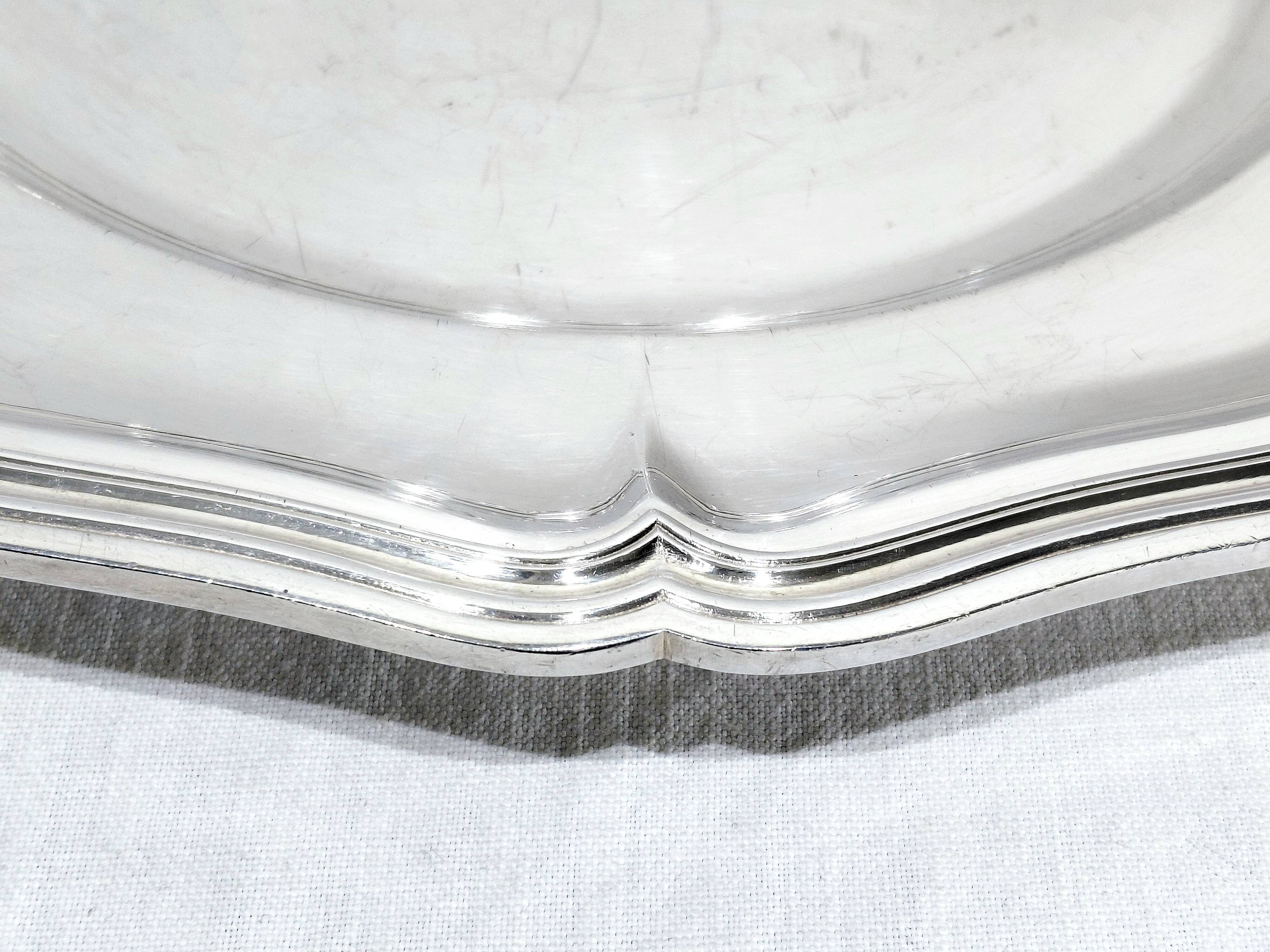 Christofle - Silver-plated metal rimmed plate