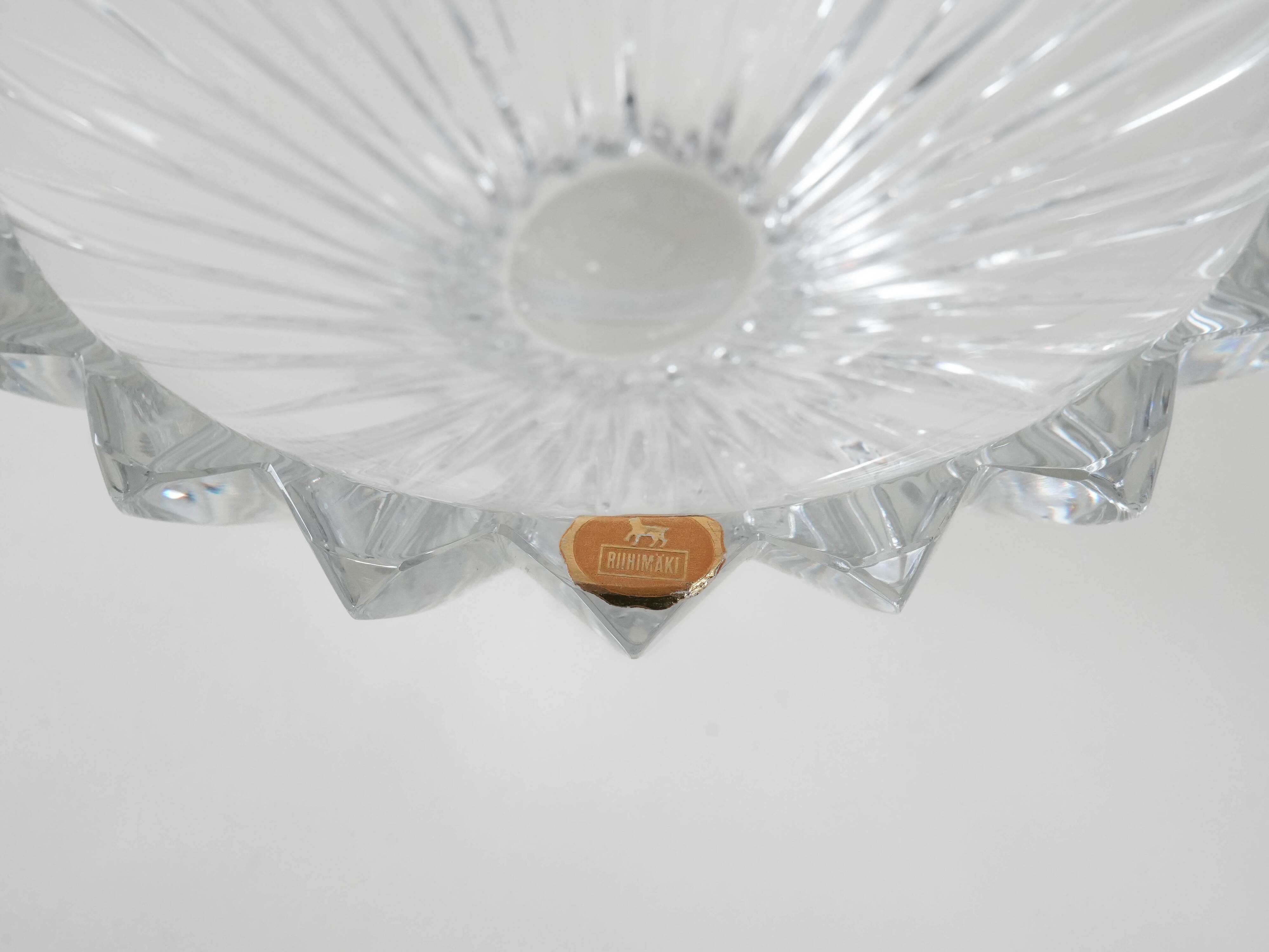 Glass bowl, Finnish design, 1970s, manufactured by Riihimäen Lasi