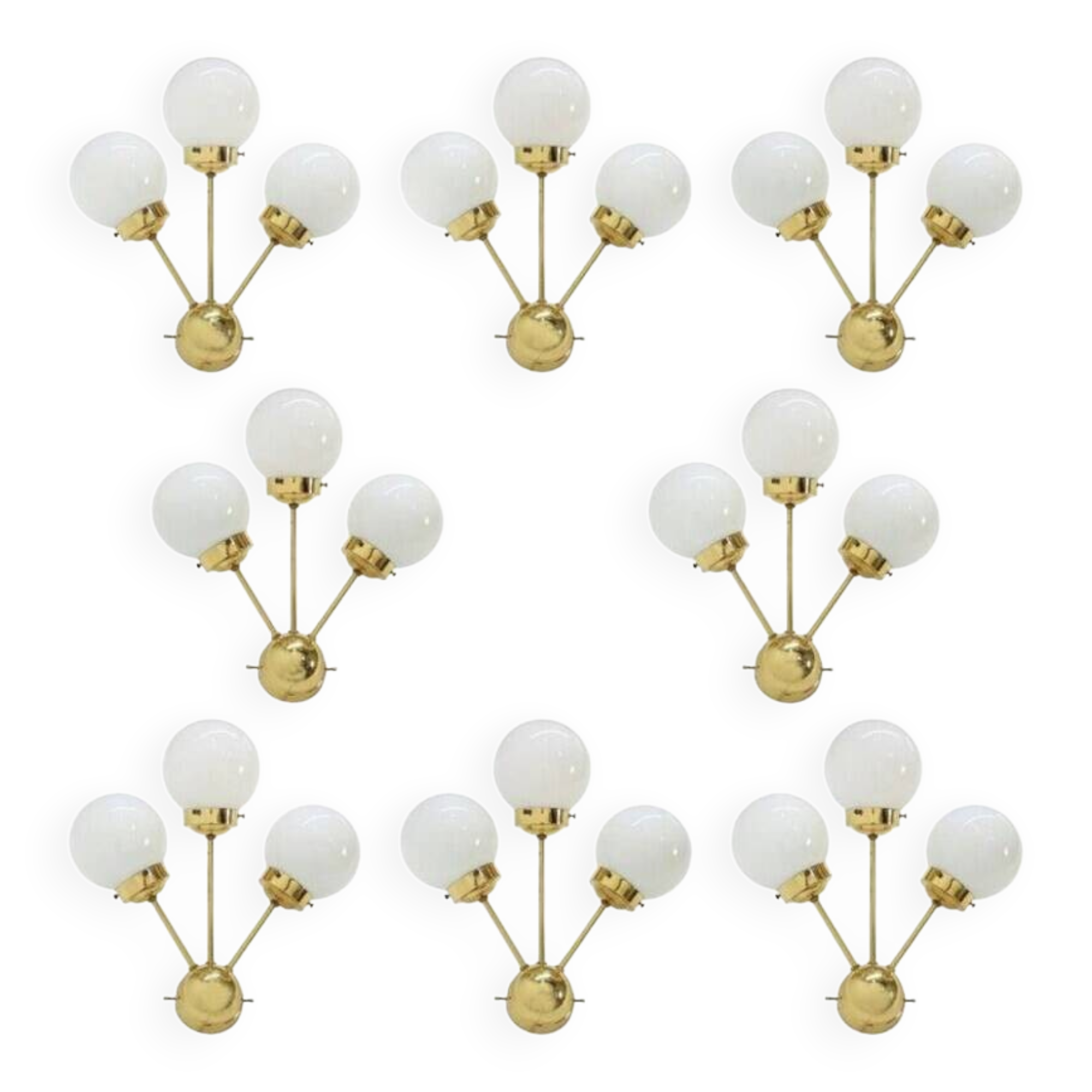 Space age sputnik brass wall lamps, 1970s, more pieces available