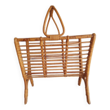 Porte revues en rotin vintage 70's