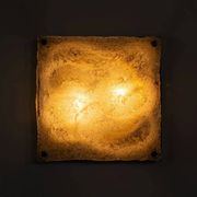 Sculptural Murano ice glass wall lamp, Italy 1970