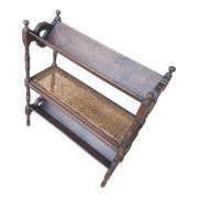 Magazine/book rack in oak with a caned top - early 20th century