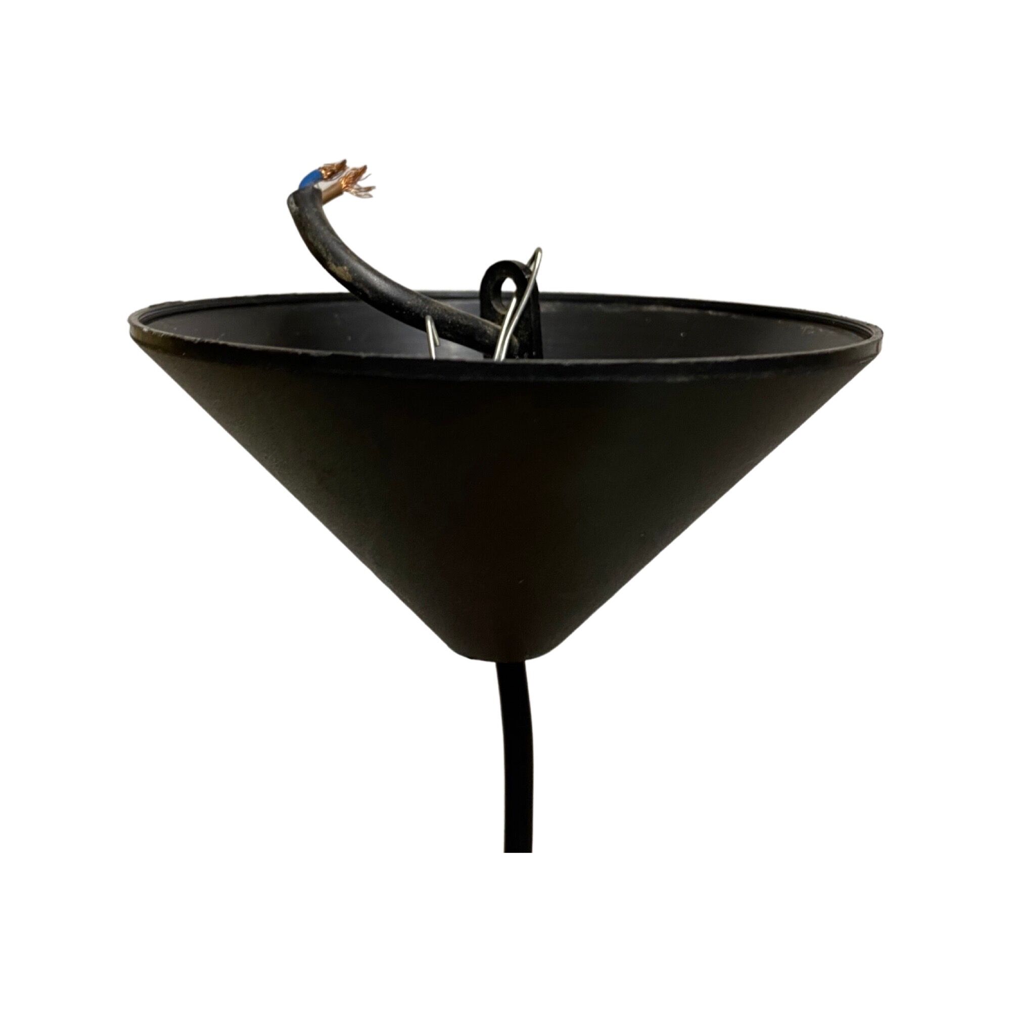 Vintage green-yellow pendant light | small mid century design hanging lamp | retro metal pendant