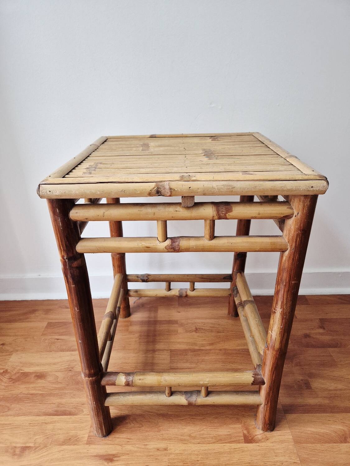 Vintage coffee table in bamboo and rattan '1970s – Bohemian/Exotic style