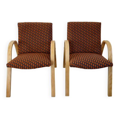 Paire de fauteuils Bow Wood par Steiner, années 50
