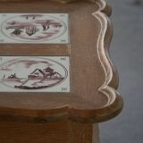 Modern Danish coffee table/console in oak with tiled top, Frits Henningsen, 1950s.