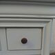 Small Louis Philippe style sideboard of beautiful craftsmanship, enhanced in storm gray.