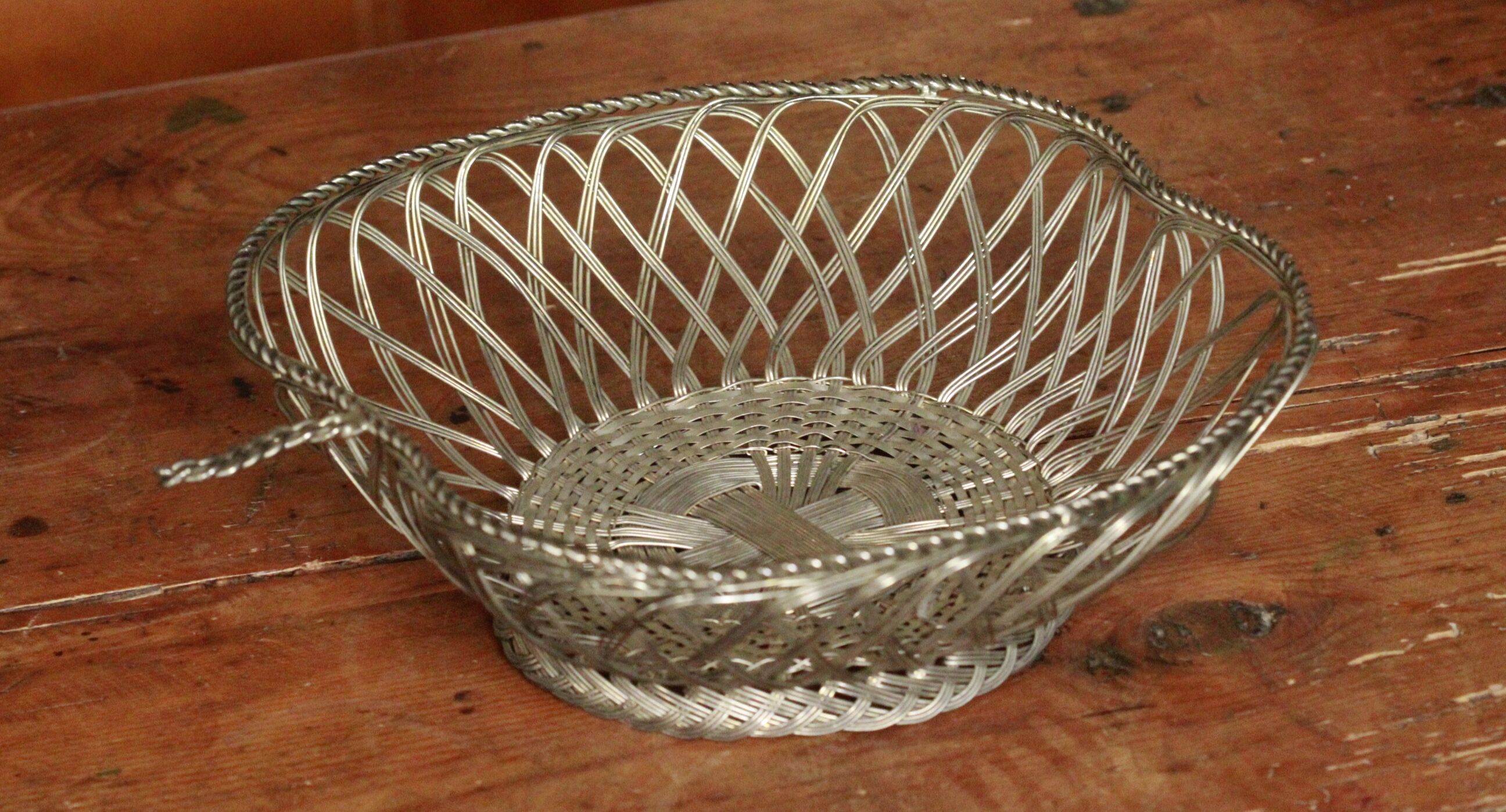 Braided metal basket