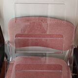 Wall-mounted plexiglass magazine rack