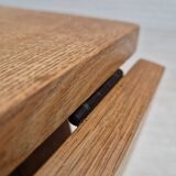 1970s, Danish foldable side table, solid oak wood, original condition.