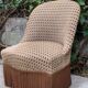 Vintage chocolate velvet toad armchair