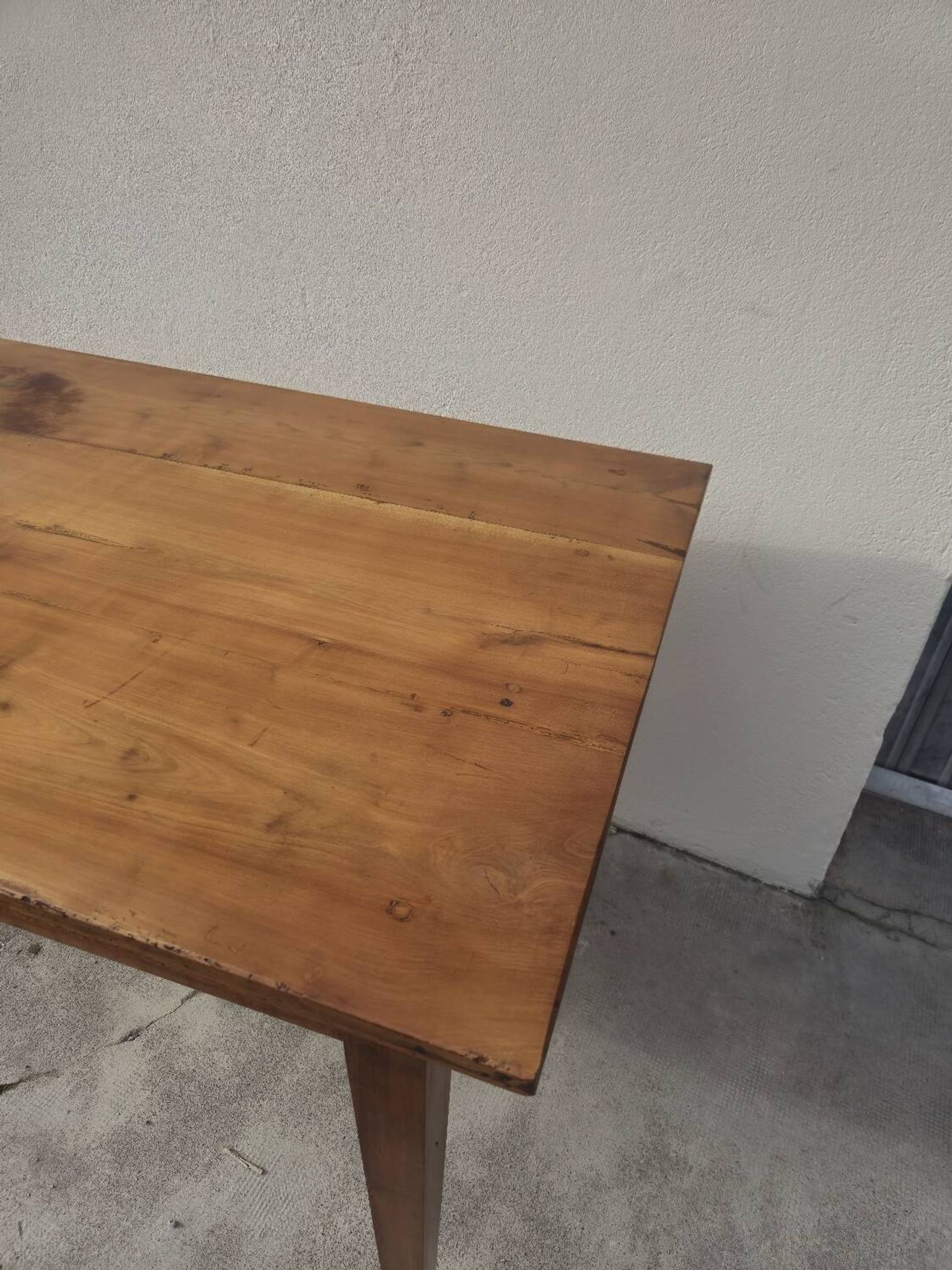 Table de Ferme rustique en merisier massif 19éme - 1m91.5
