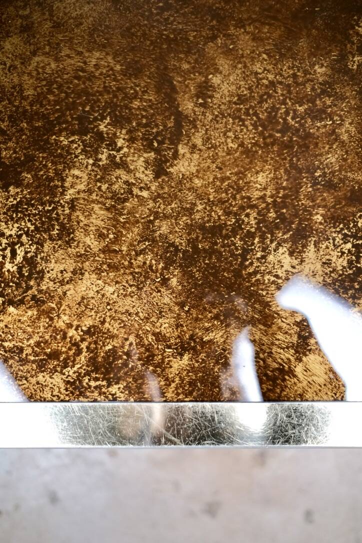 Brass solar flare bar coffee table, Cidue, Italy, 1970s
