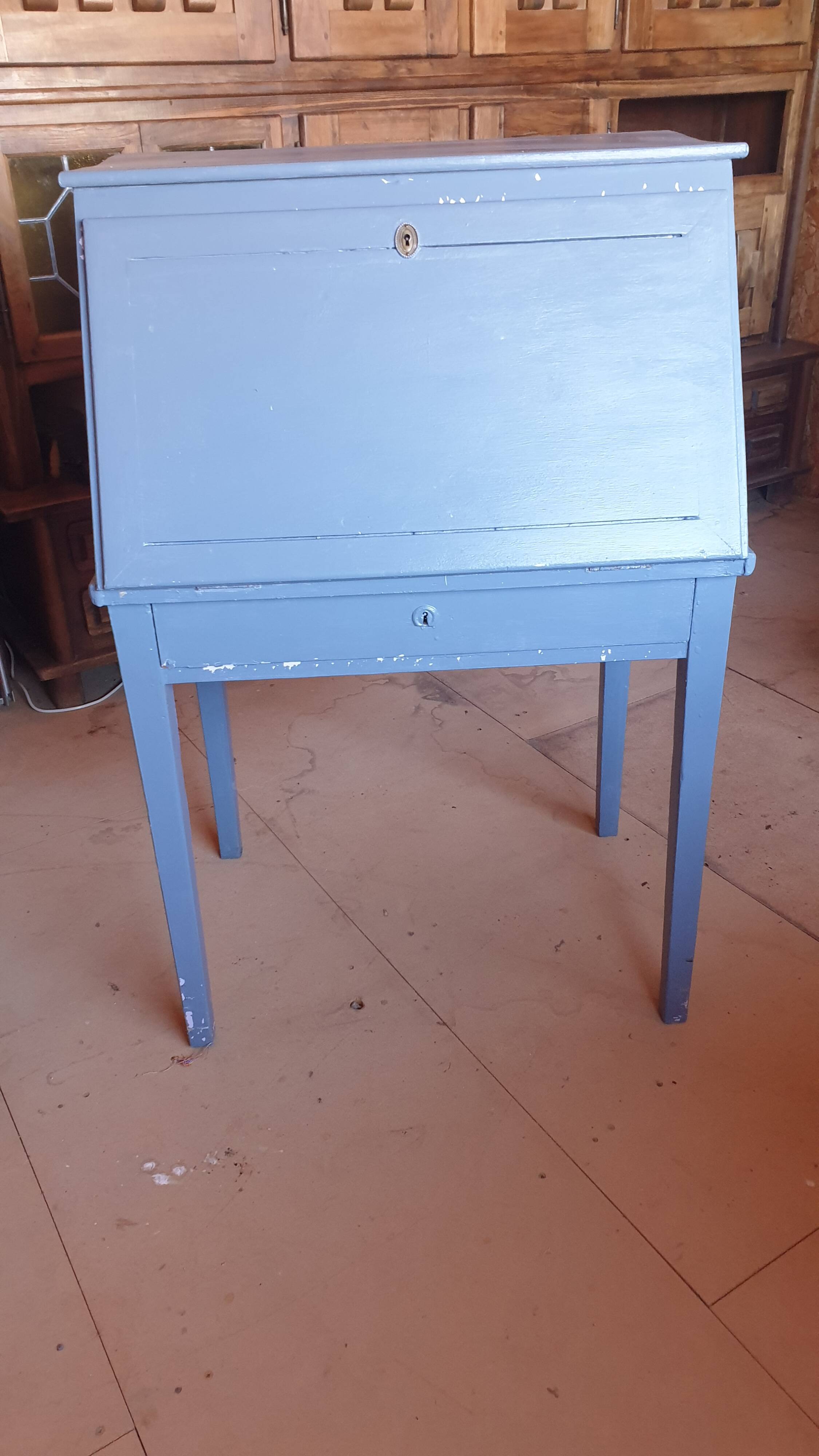 Blue school desk, early 20th century