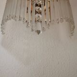 Vintage wall sconce gold metal and stamps