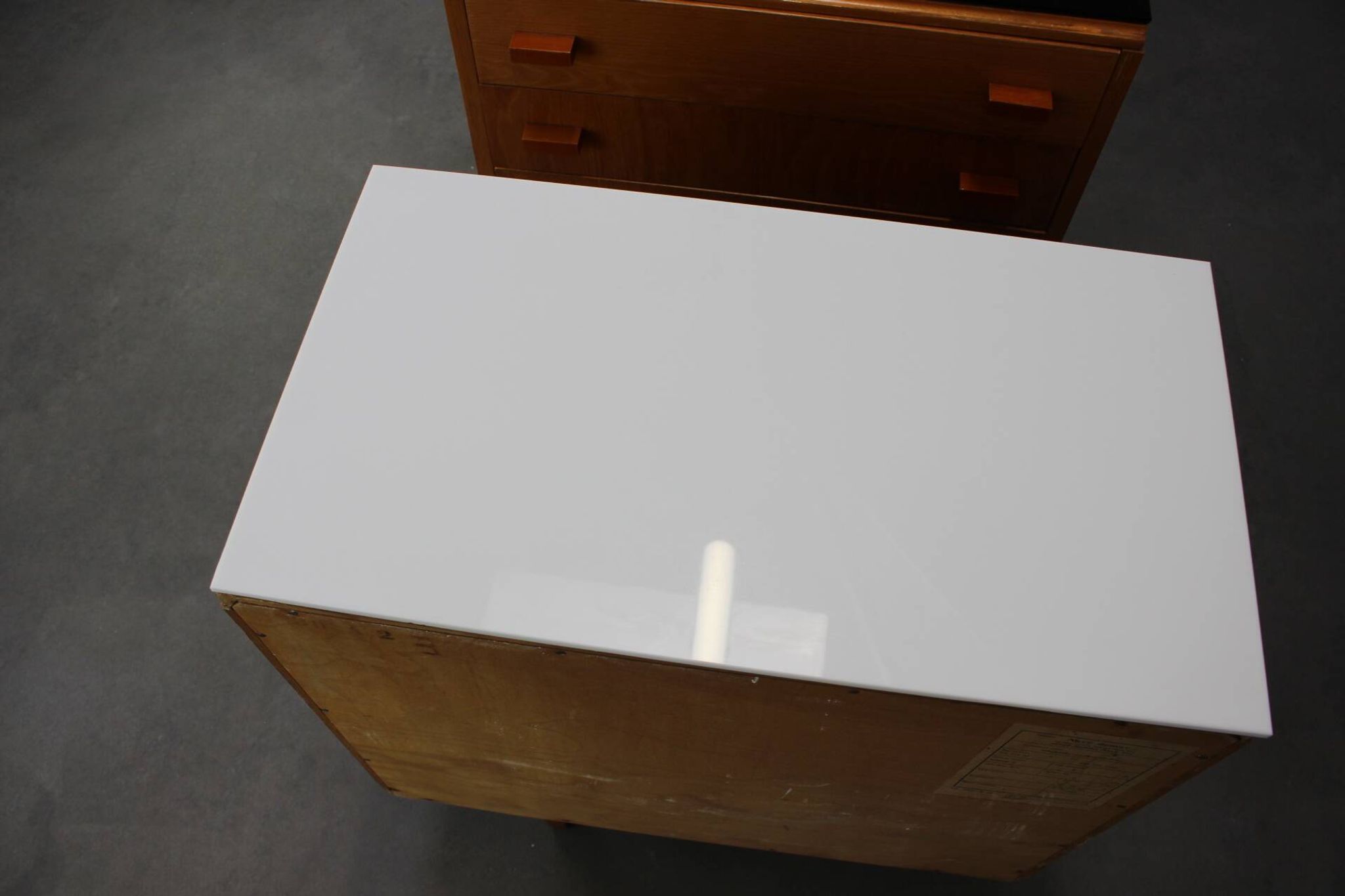 1960s František Mezulaník Mid-Century Maple Nightstands with Black and White Glass