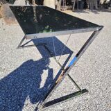 Desk chrome top in tinted glass 140/60cms