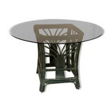 Table en rotin et verre