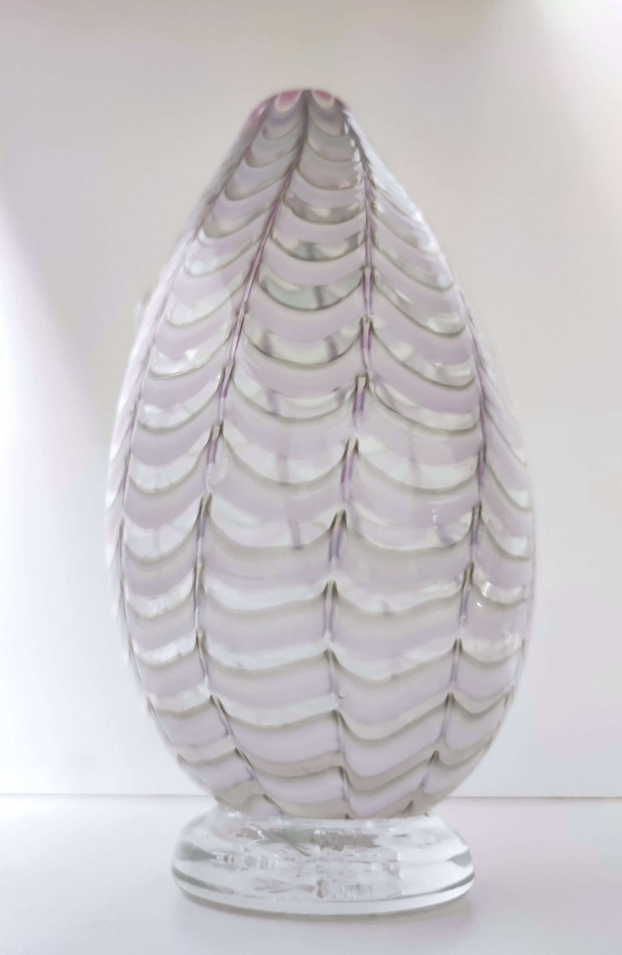 Lilac and Transparent Murano Glass Vase by Alberto Donà, Italy