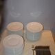 72 white porcelain dessert plates "Saturnia" + 72 stainless steel dessert forks