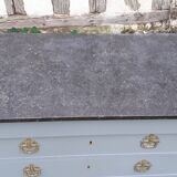 Commode 4 tiroirs ancienne gris gustave 3 marbre gris foncé
