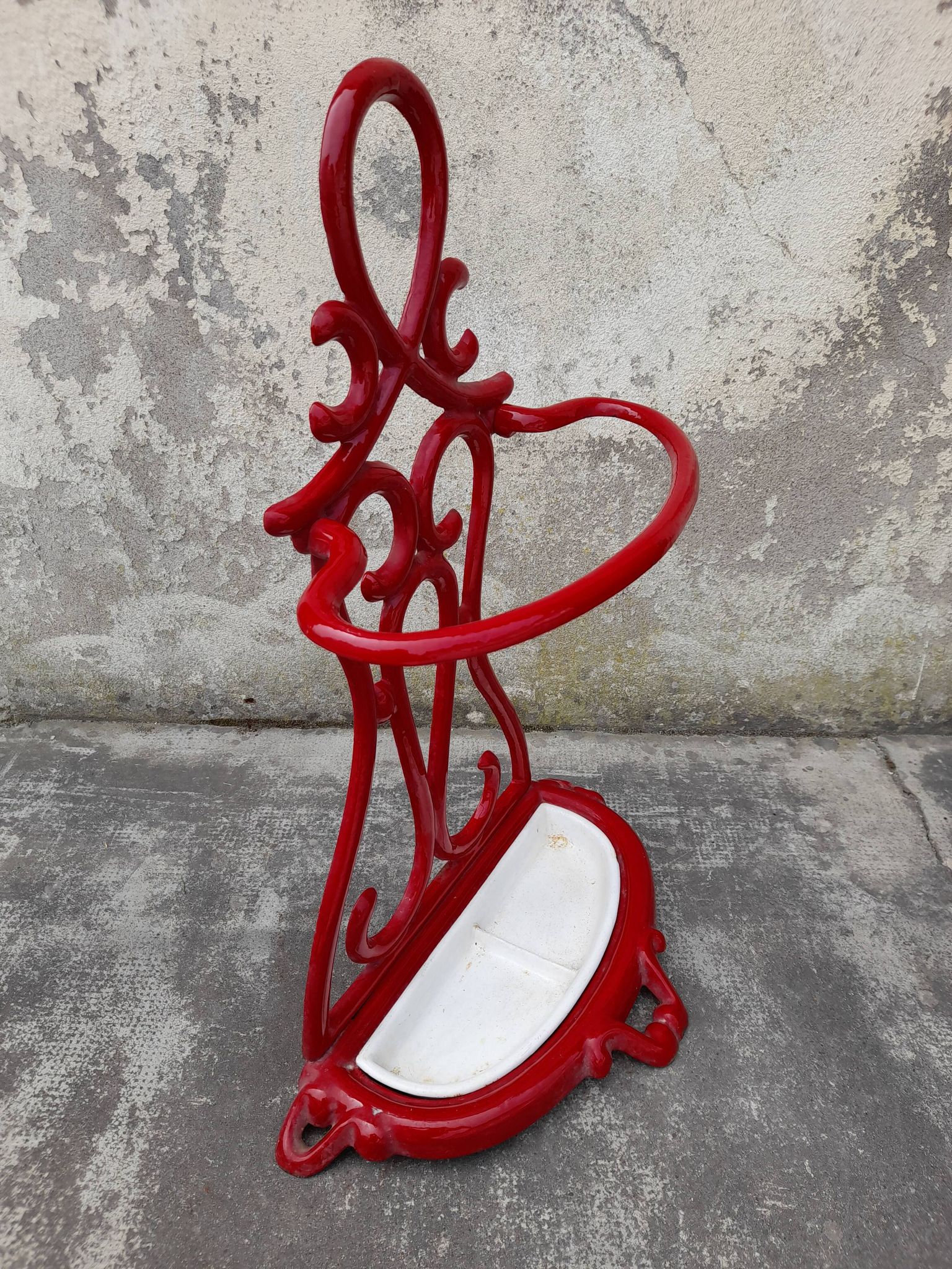 Porte parapluie canne en fonte émaillée