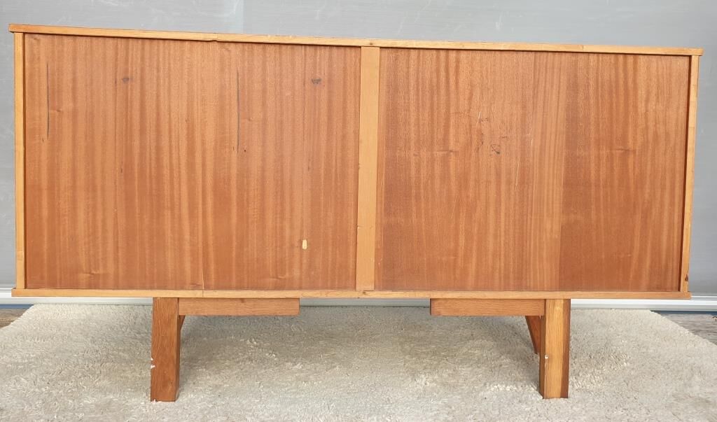 Sideboard 1960 diamond marquetry and showcase 180x45