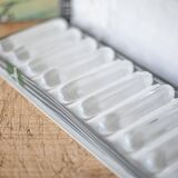 vintage knife holder X 12, Daum Cristal France knife rest, vintage signed cutlery holder