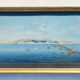 Large Neapolitan gouache: View of Naples. 19th century. Giuseppe Scoppa (attributed)