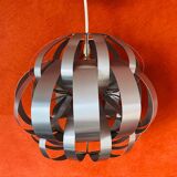 Ceiling lamp in aluminum slats 70s