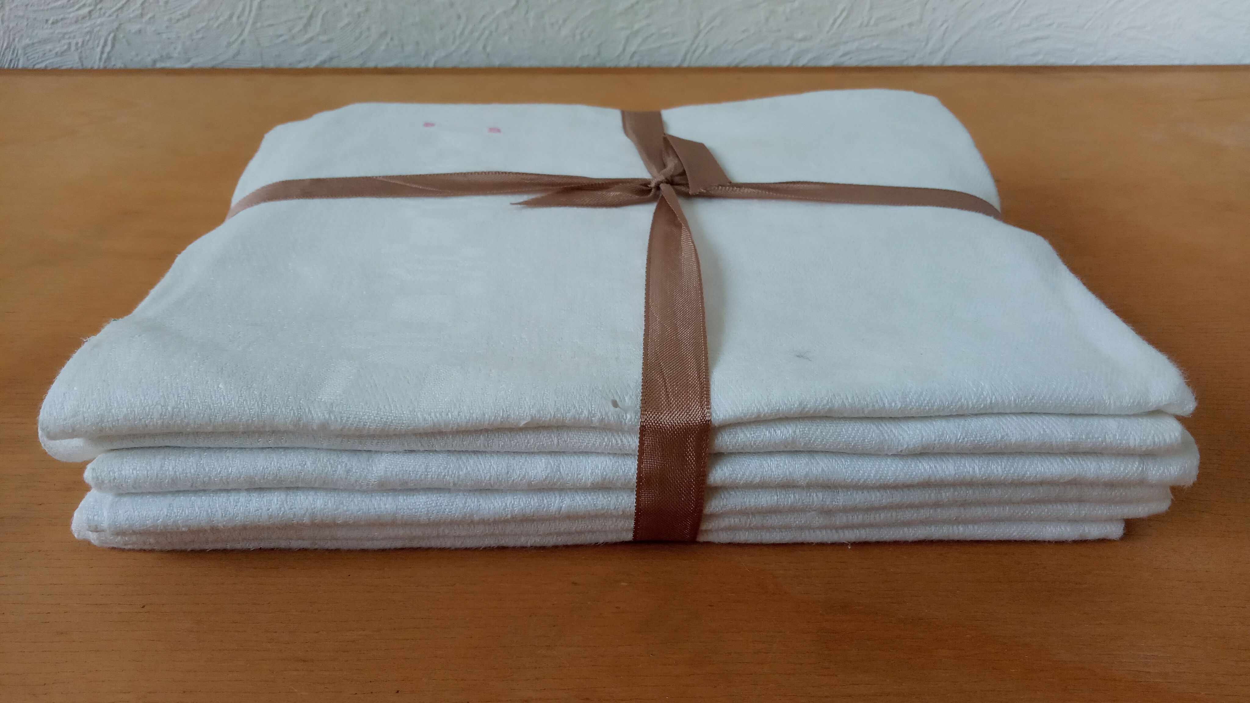 Six old damask napkins