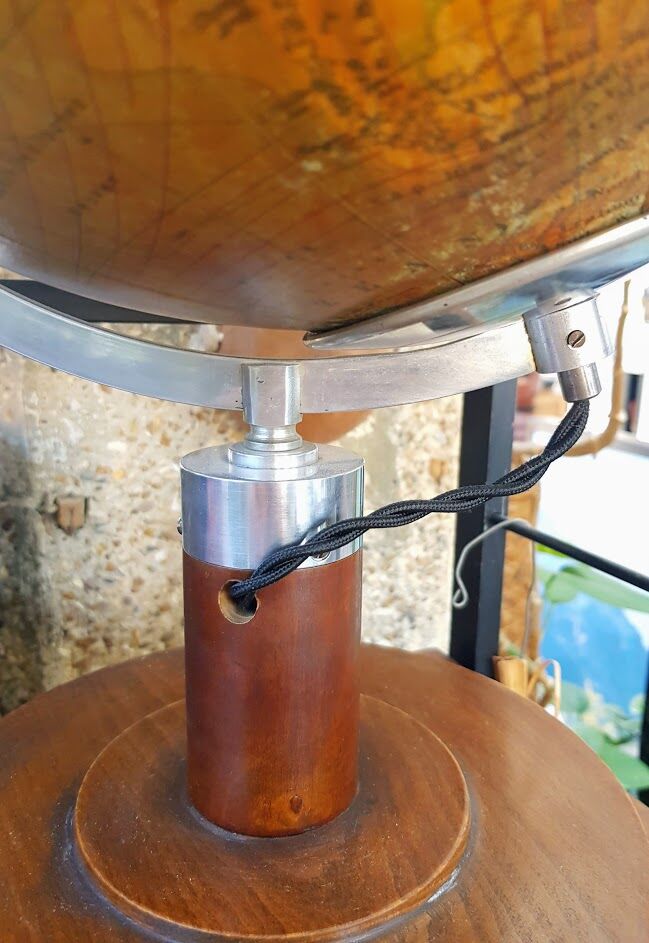 Vintage earth globe with light, Germany 1949