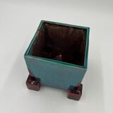 Square art deco pot cover of Thulin pottery