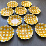 Assiettes creuses sarreguemines carreaux jaunes