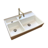 Sink hoof / stamp 3 trays white ceramic 90cm